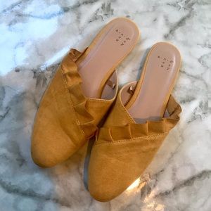 Mustard Yellow Ruffle Mules